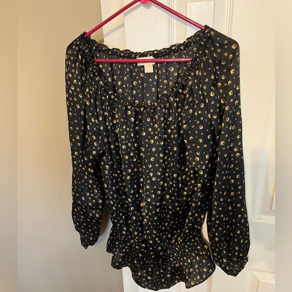 Michael Kors Black and Gold Women's Top
